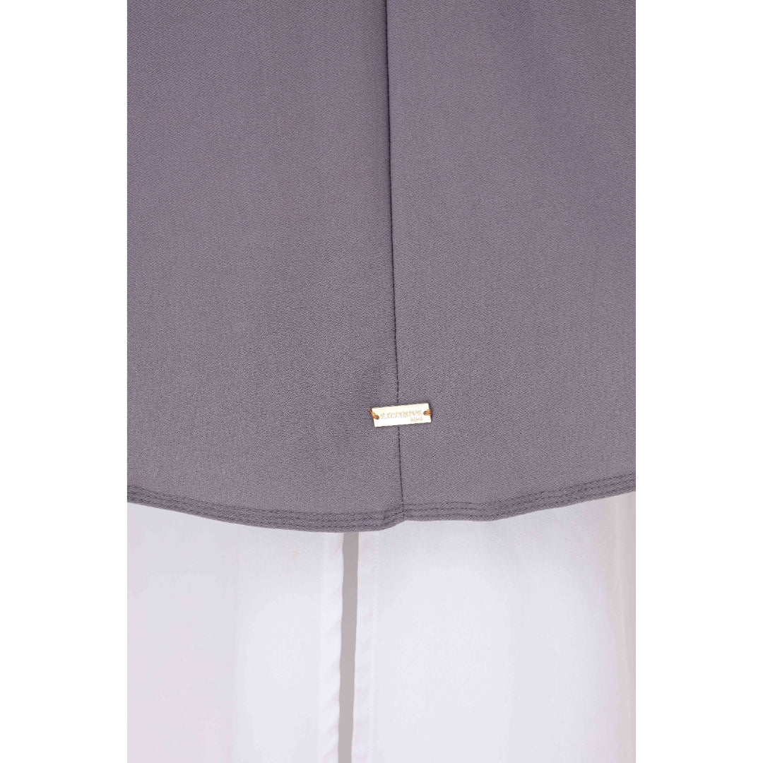 Metallic Gray Mini Telekung Farah
