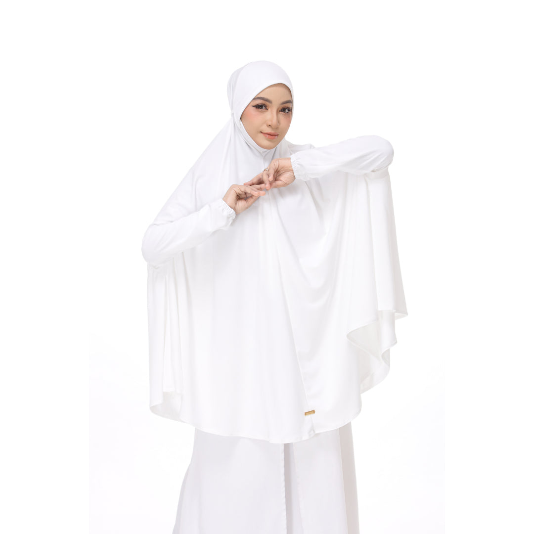 White Mini Telekung Farah