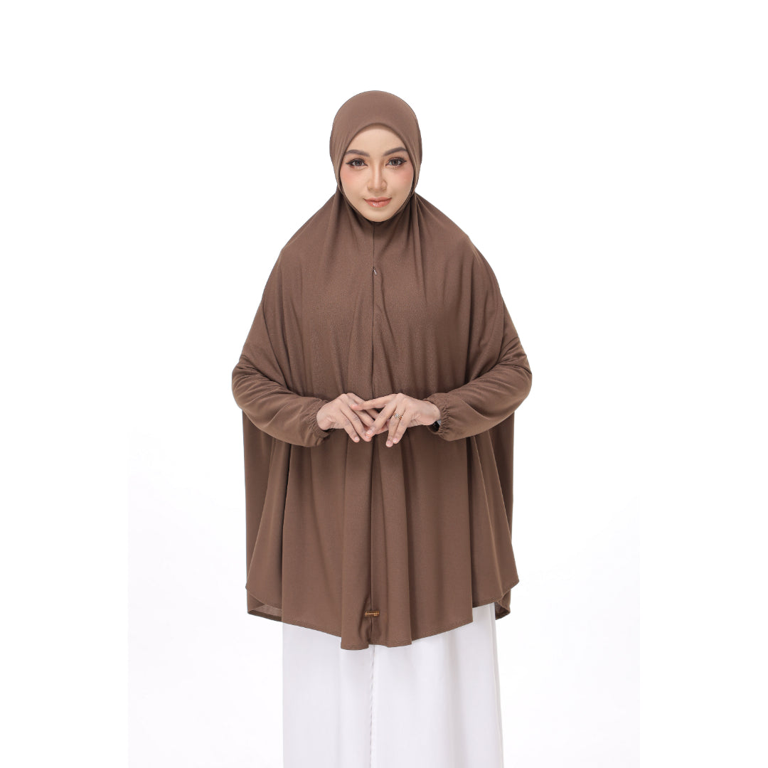 Powder Brown Mini Telekung Farah
