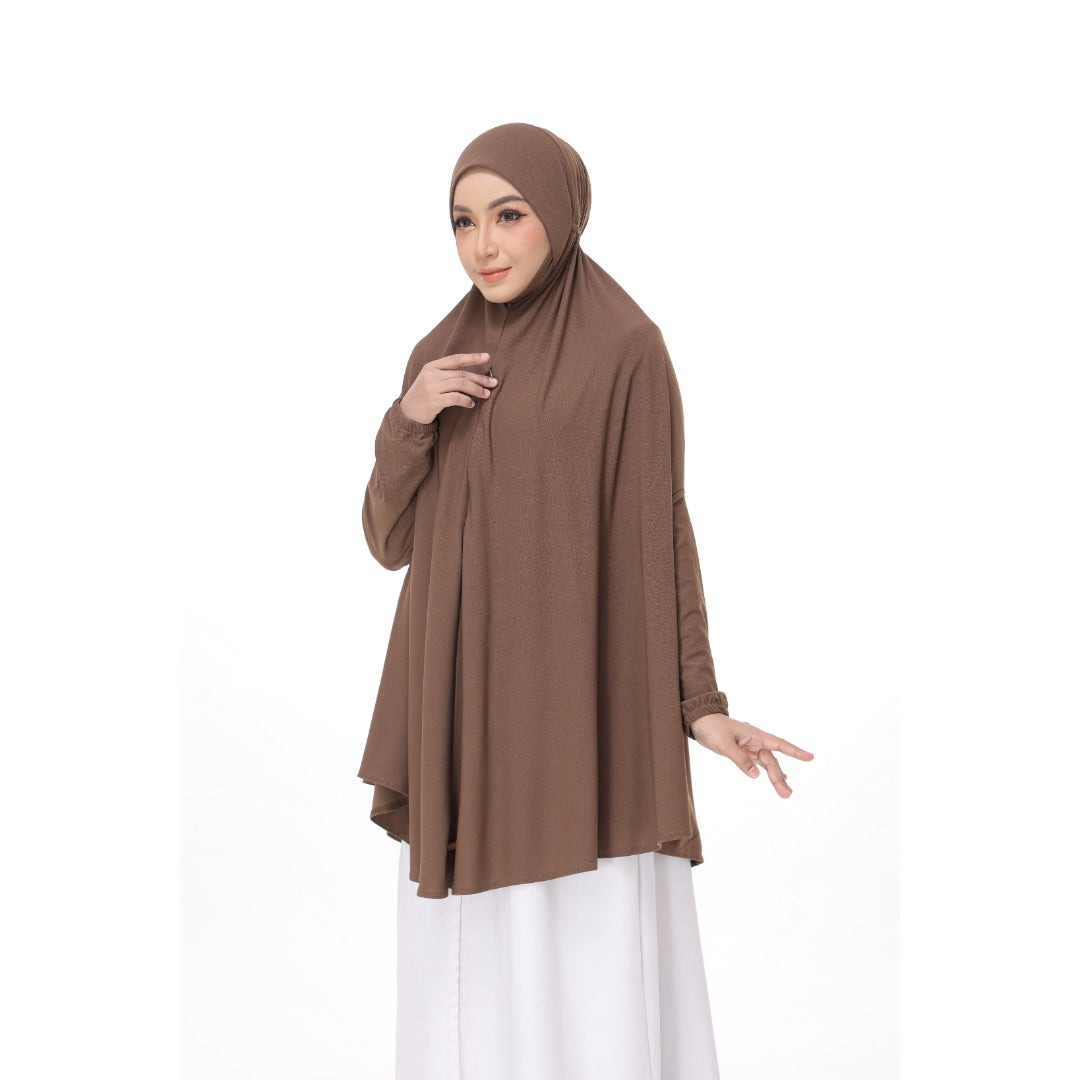 Powder Brown Mini Telekung Farah