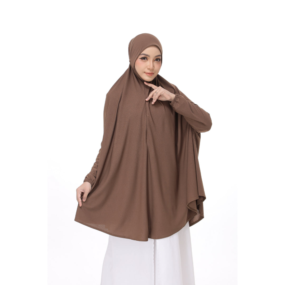 Powder Brown Mini Telekung Farah