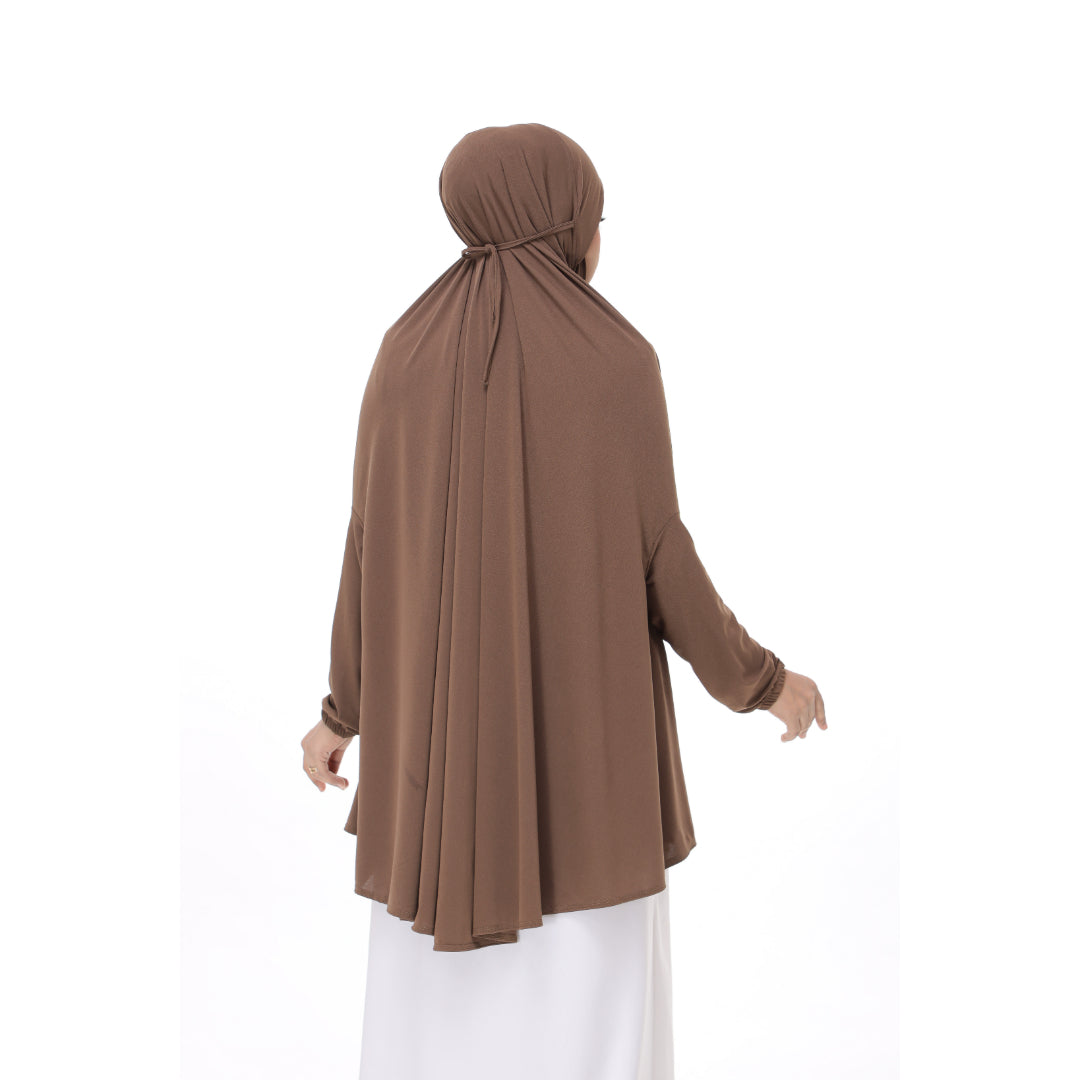 Powder Brown Mini Telekung Farah