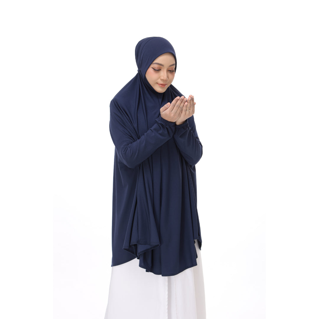 Navy Blue Mini Telekung Farah