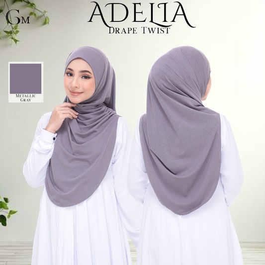 Metallic Gray Sarung Moscrepe Adelia