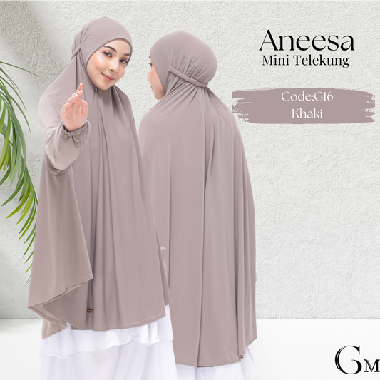 Khaki Aneesa Mini Telekung