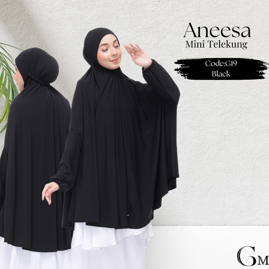 Black Aneesa Mini Telekung