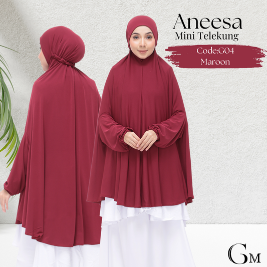Maroon Aneesa Mini Telekung