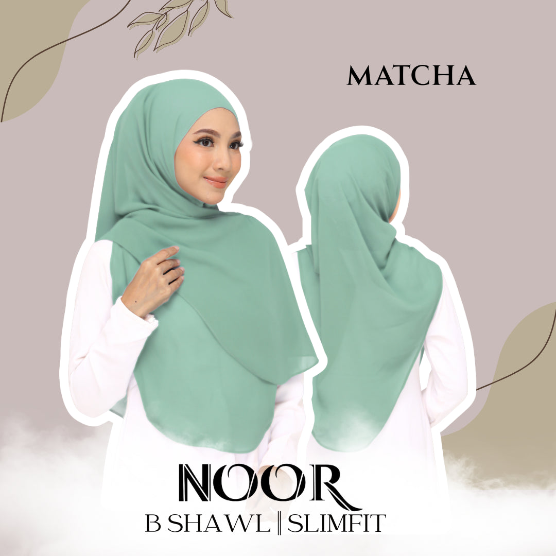 Noor|Matcha|B SHAWL|SLIMFIT