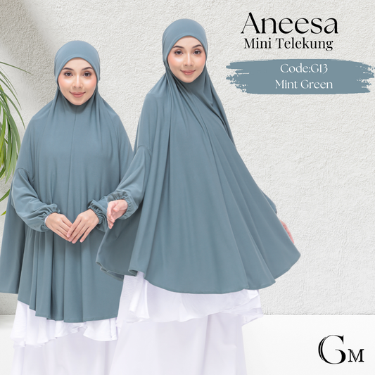 Mint Green Aneesa Mini Telekung