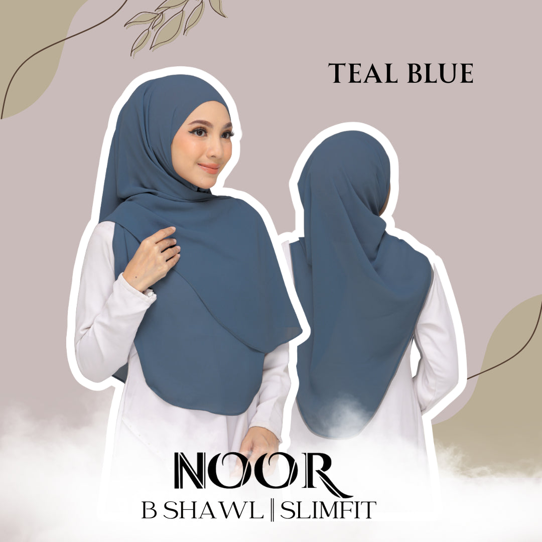 Noor| Teal Blue |B SHAWL|SLIMFIT