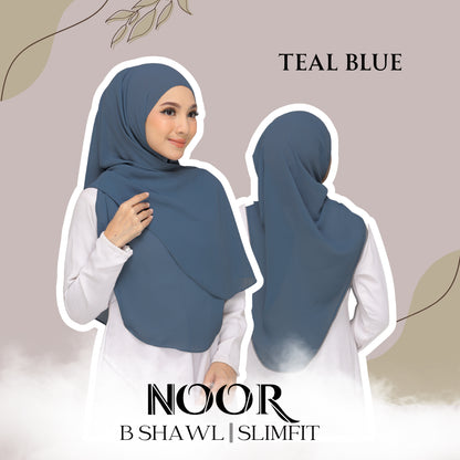 Noor| Teal Blue |B SHAWL|SLIMFIT