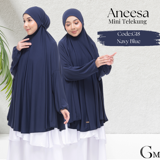 Navy Blue Aneesa Mini Telekung