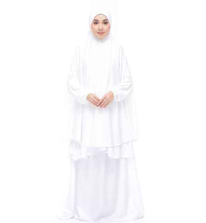 White Aneesa Mini Telekung