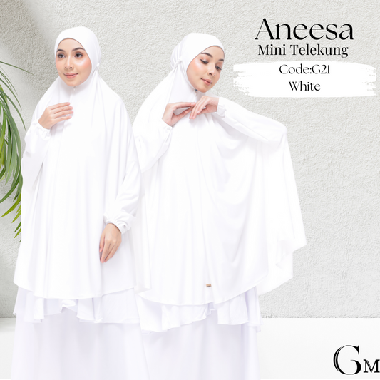 White Aneesa Mini Telekung