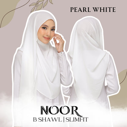 Noor|Pearl White|B SHAWL|SLIMFIT