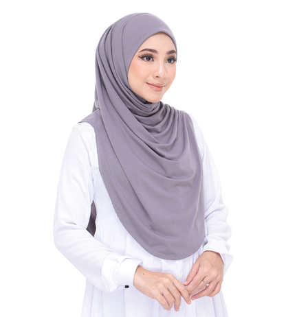 Metallic Gray Sarung Moscrepe Adelia