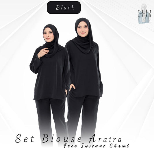 Black Set Baju (Free Size, Cotton CEY)