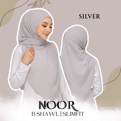 Noor|Silver|B SHAWL|SLIMFIT