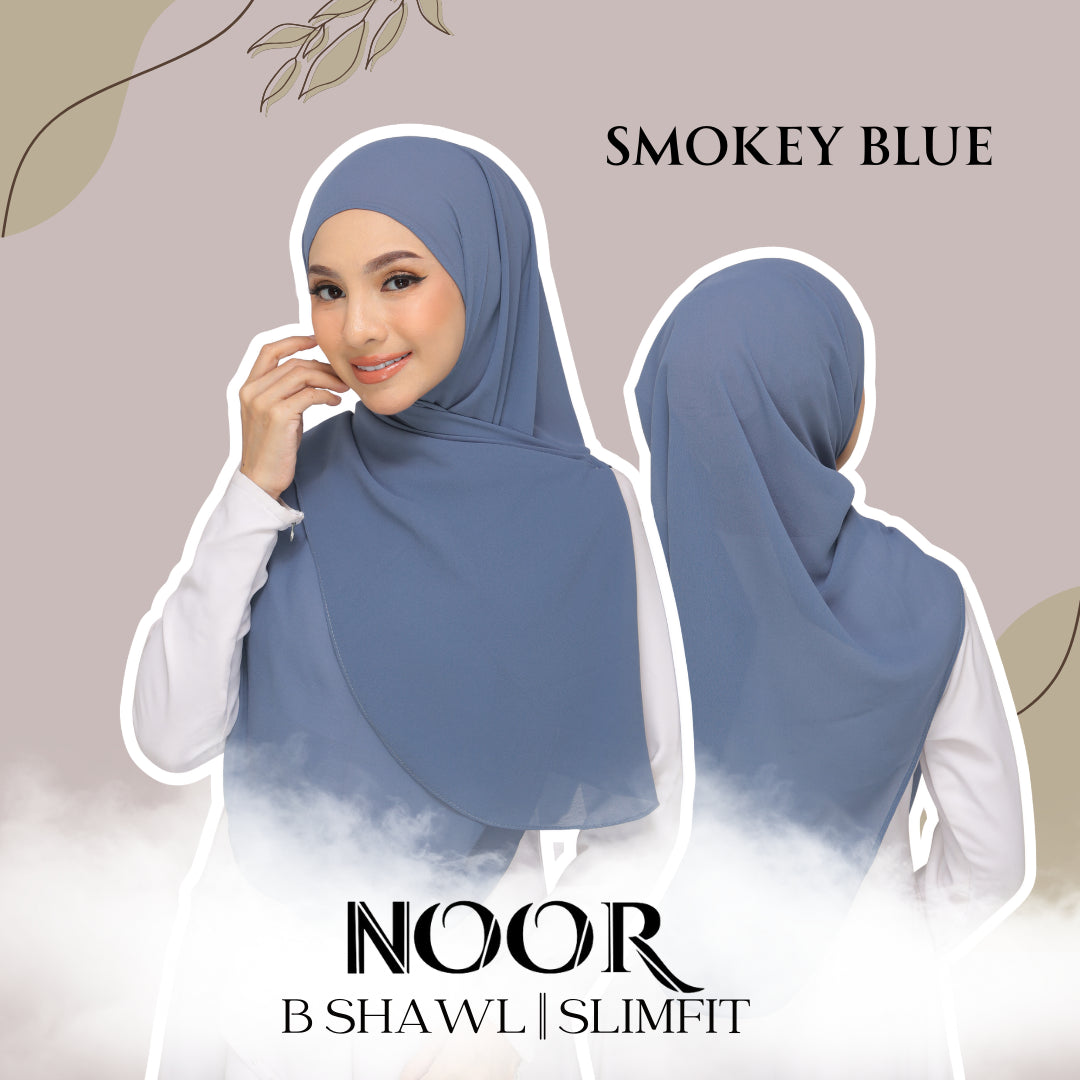 Noor| Smoky Blue |B SHAWL|SLIMFIT