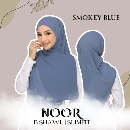 Noor| Smoky Blue |B SHAWL|SLIMFIT