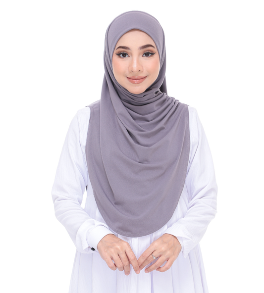 Metallic Gray Sarung Moscrepe Adelia