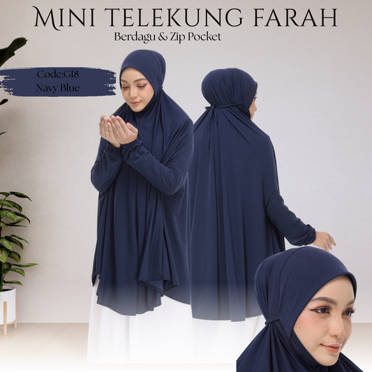 Navy Blue Mini Telekung Farah