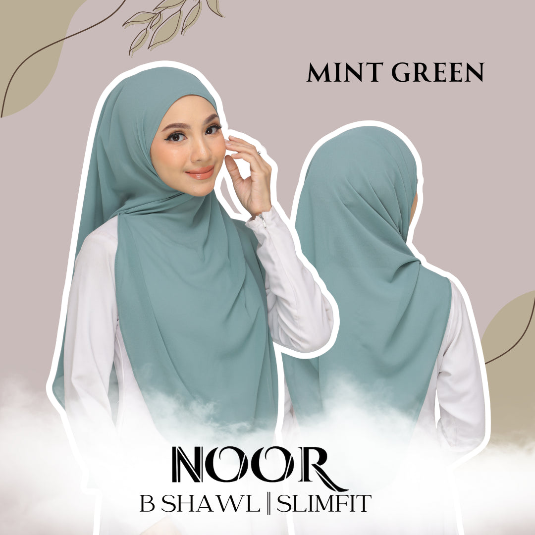 Noor|Mint Green|B SHAWL|SLIMFIT