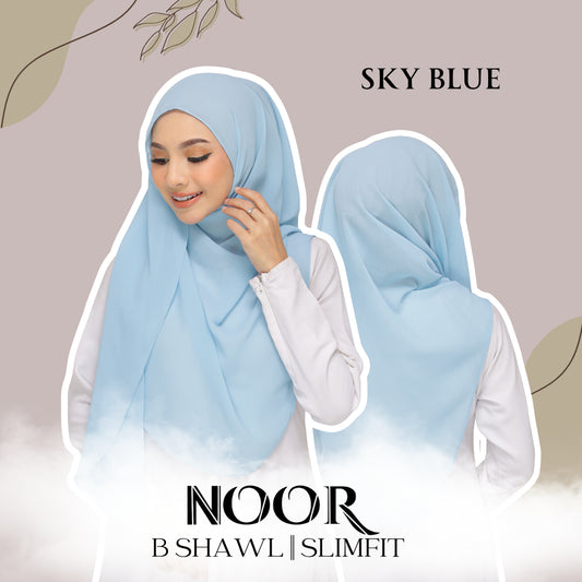 Noor|Sky Blue|B SHAWL|SLIMFIT