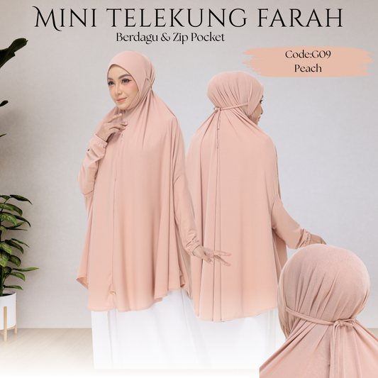 Peach Mini Telekung Farah