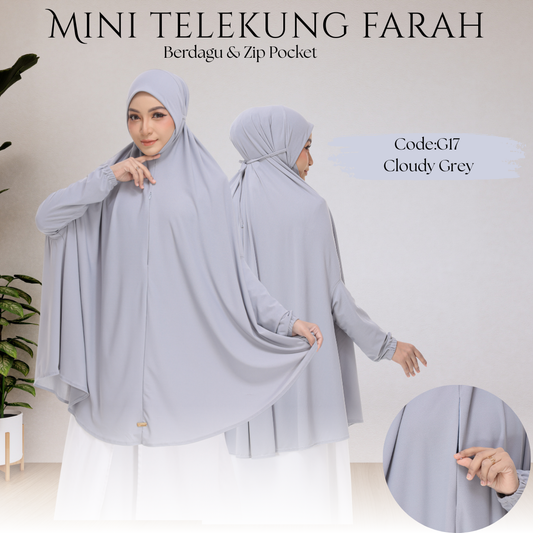 Cloud Gray Mini Telekung Farah