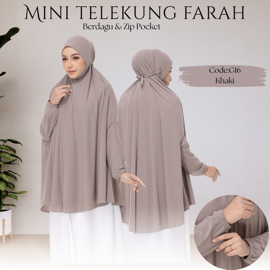 Khaki Mini Telekung Farah