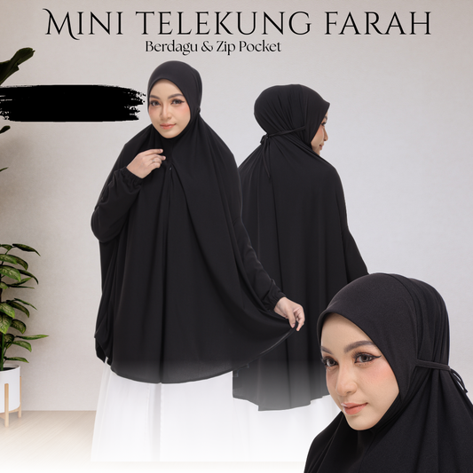 Black Mini Telekung Farah