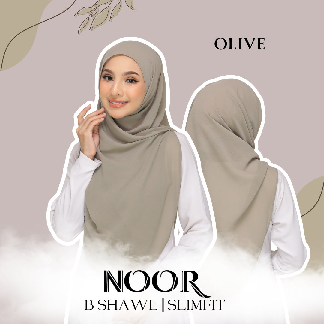 Noor|Olive|B SHAWL|SLIMFIT