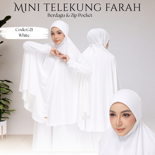 White Mini Telekung Farah