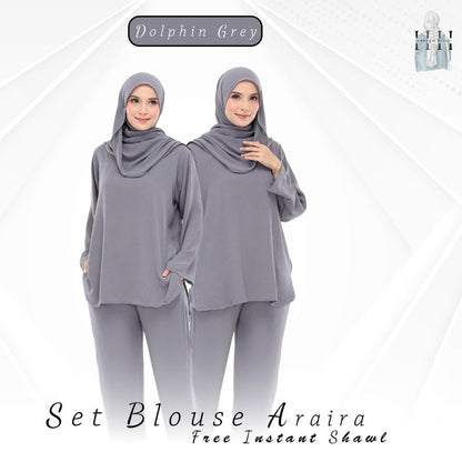 Dolphin Gray Set Baju (Free Size, Cotton CEY)