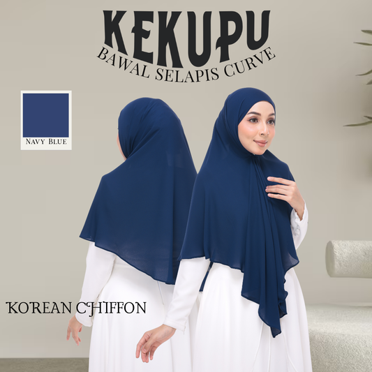 Navy Blue|Bawal Kekupu Selapis Zayra