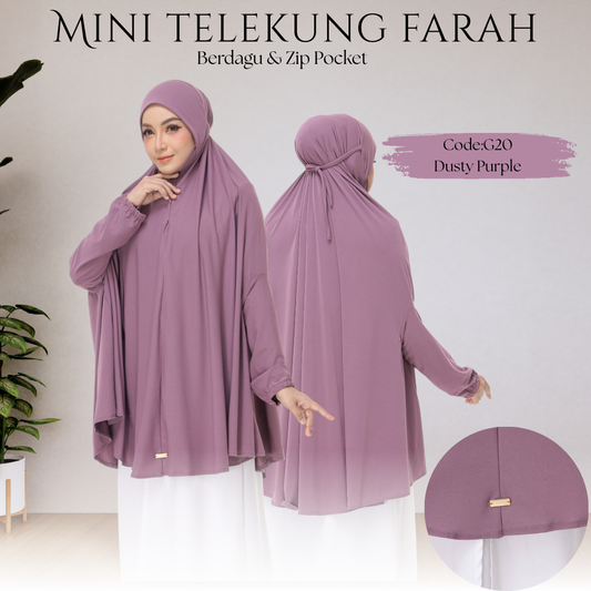 Dusty Purple Mini Telekung Farah