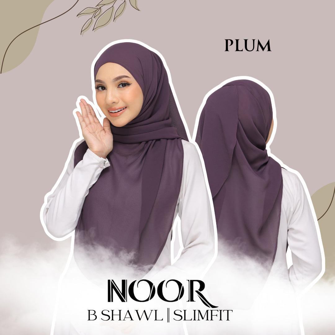 Noor|Plum|B SHAWL|SLIMFIT