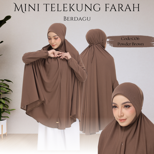 Powder Brown Mini Telekung Farah