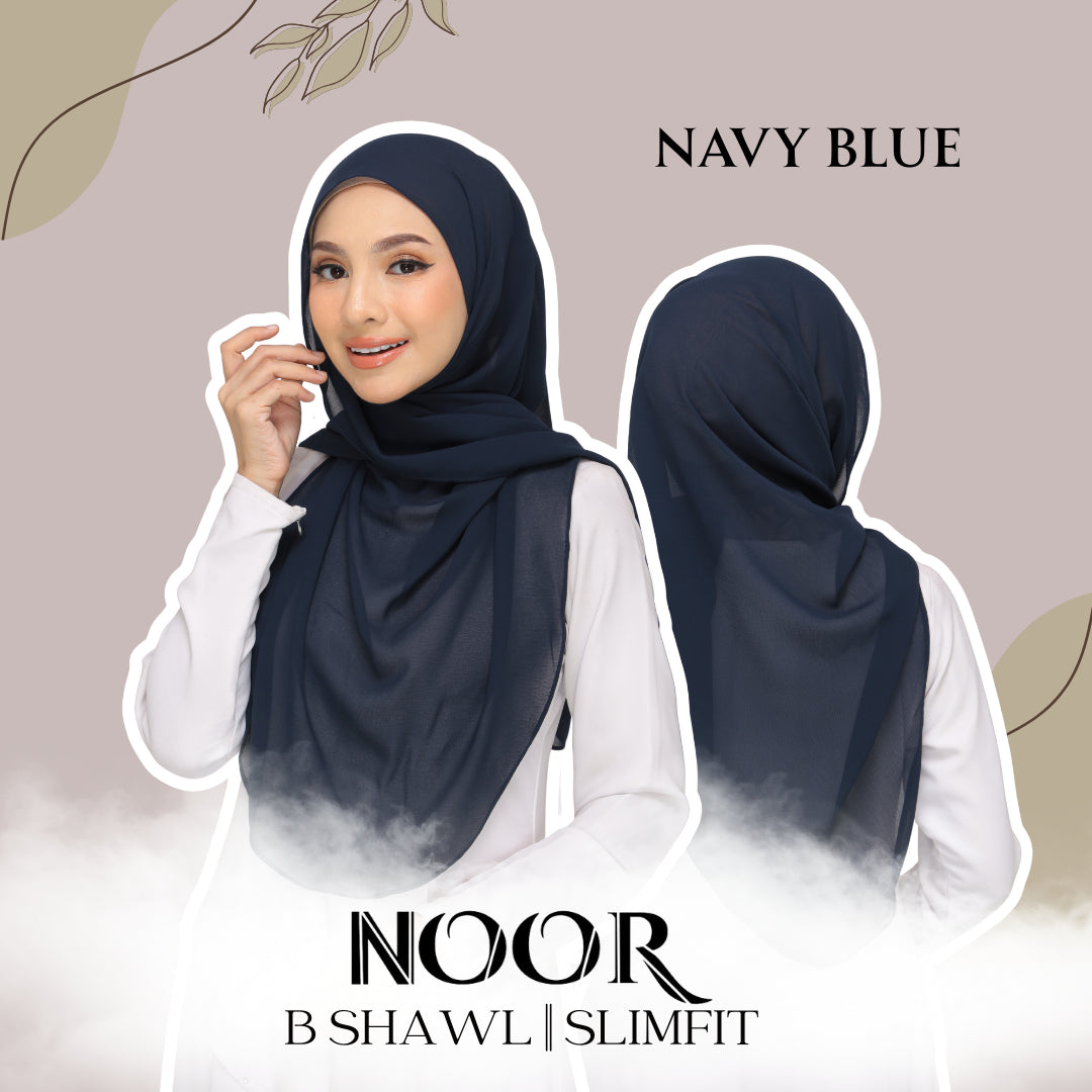 Noor|Navy Blue|B SHAWL|SLIMFIT