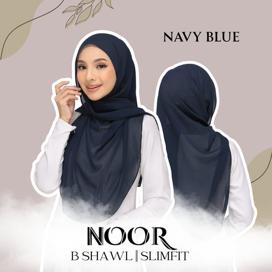 Noor|Navy Blue|B SHAWL|SLIMFIT