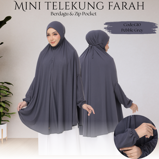 Pebble Gray Mini Telekung Farah