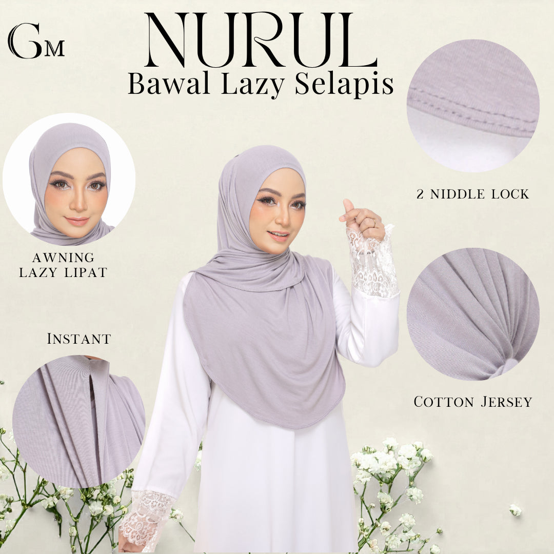 Nurul|Navy Blue|Bawal Lazy Selapis|Cotton Jersey