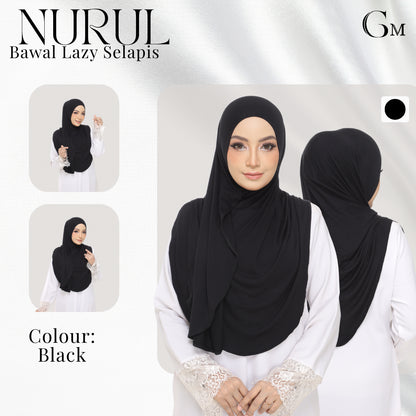 Nurul|Black|Bawal Lazy Selapis|Cotton Jersey