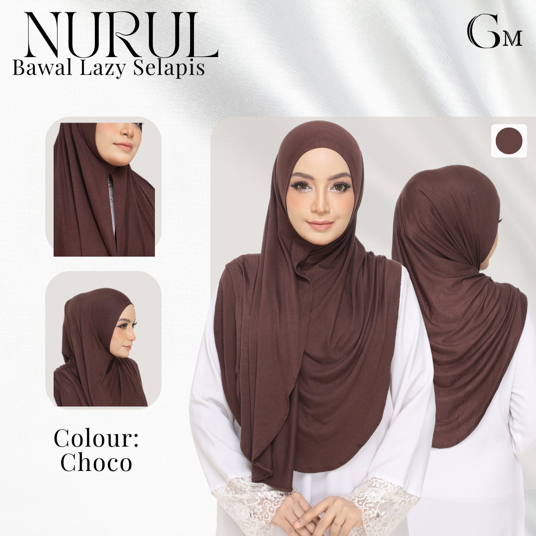 Nurul|Choco|Bawal Lazy Selapis|Cotton Jersey