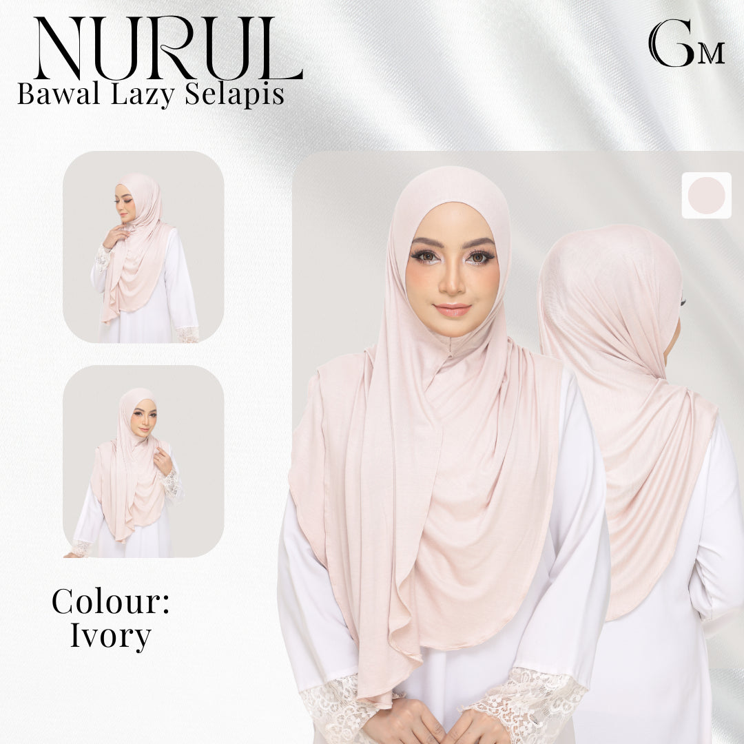Nurul|Ivory|Bawal Lazy Selapis|Cotton Jersey