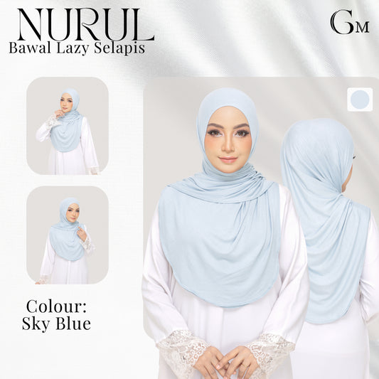 Nurul|Sky Blue|Bawal Lazy Selapis|Cotton Jersey