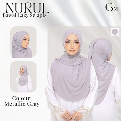 Nurul|Metallic Gray|Bawal Lazy Selapis|Cotton Jersey