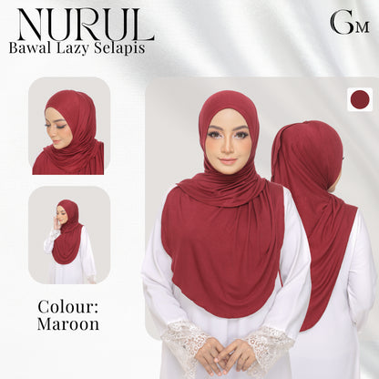 Nurul|Maroon|Bawal Lazy Selapis|Cotton Jersey