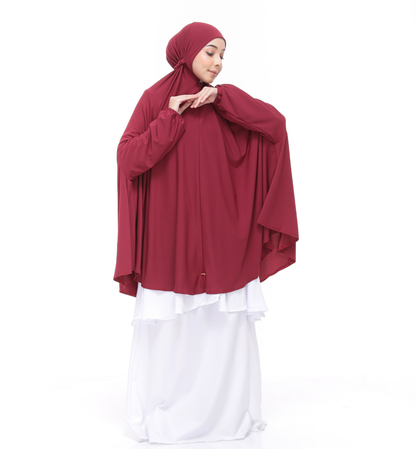 Maroon Aneesa Mini Telekung